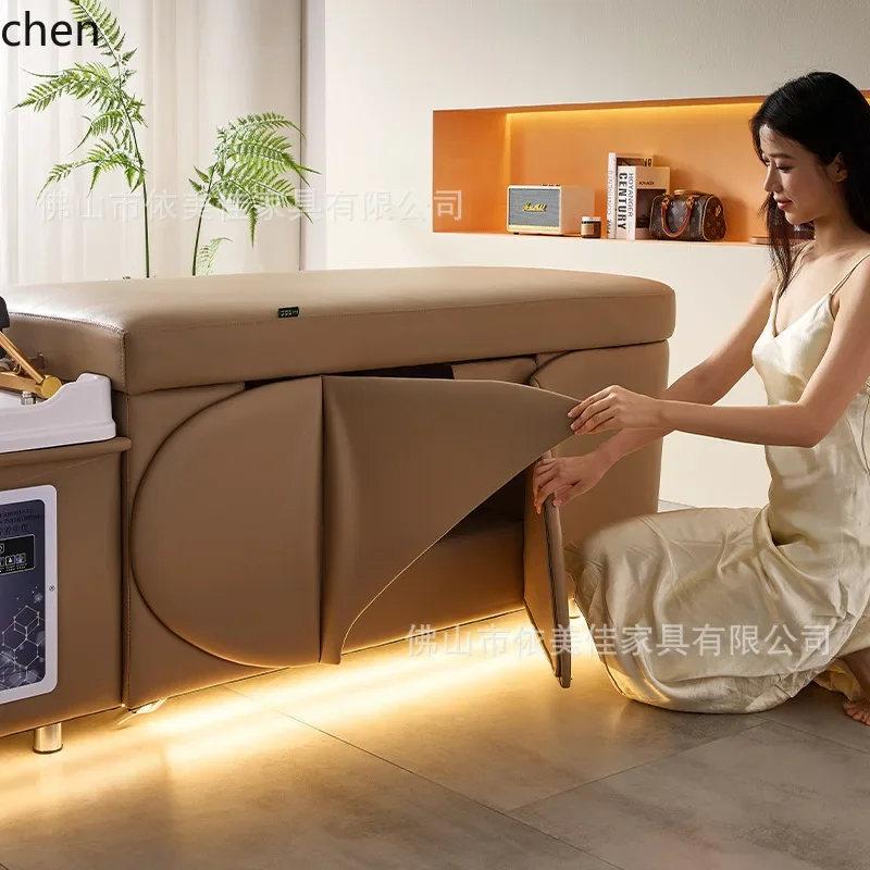 ZML Shampoo Bed Water Circulation Head Therapy Bed Barber Shop Professional Constant Temperature Water Heater Steaming Bed