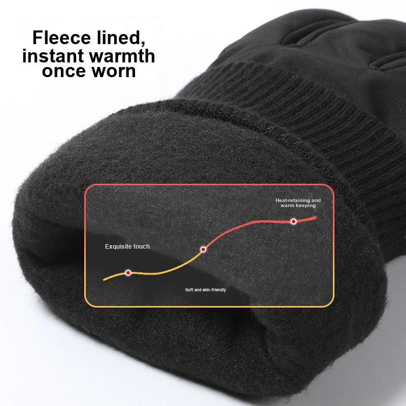 Ski Gloves for Men Women Winter Warm Fleece Lined Touch Screen Non Slip Water Resistant Windproof Outdoor Cycling A6