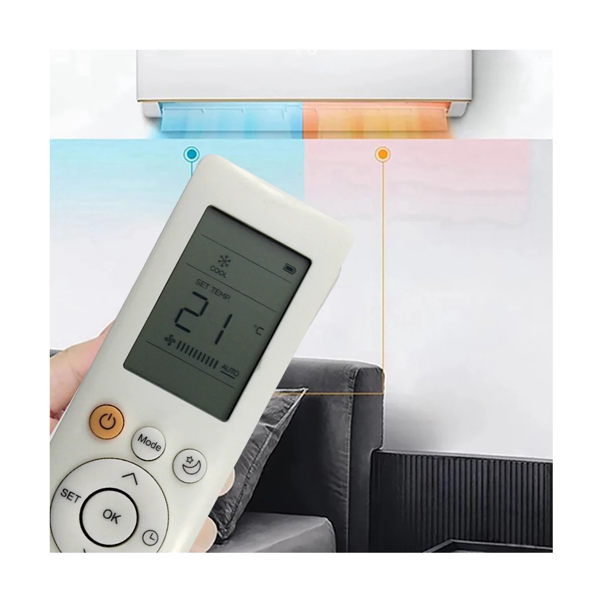 A57G-RG10B(B)/BGEF Reemplazo de control remoto para aire acondicionado Midea remoto RG10B(D)/BGEF RG10B(D1)/BGEFU1 RG10B1(D)/BGEF