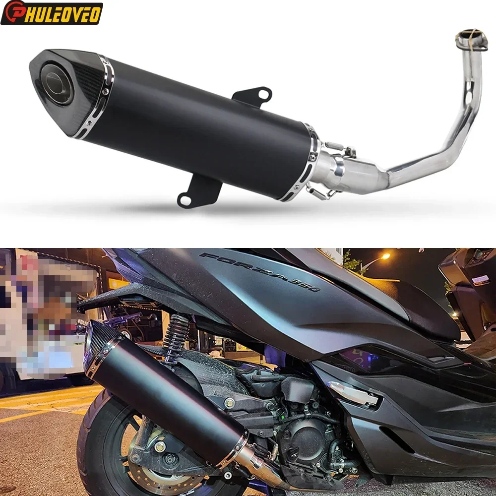 For HONDA ADV350 2022-2024 Forza350 NSS350 2021-2024 Motorcycle Exhaust Full System Header Manifold Muffler DB Killer Carbon Tip