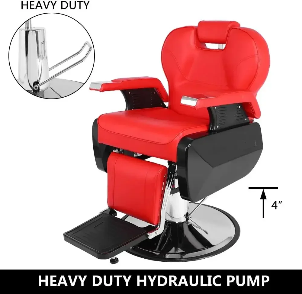 Barber Chair Hydraulic Barber Chair Recline 360 Degree Swivel Height Adjustable Heavy Duty Hairdresser Chair Beauty Salo