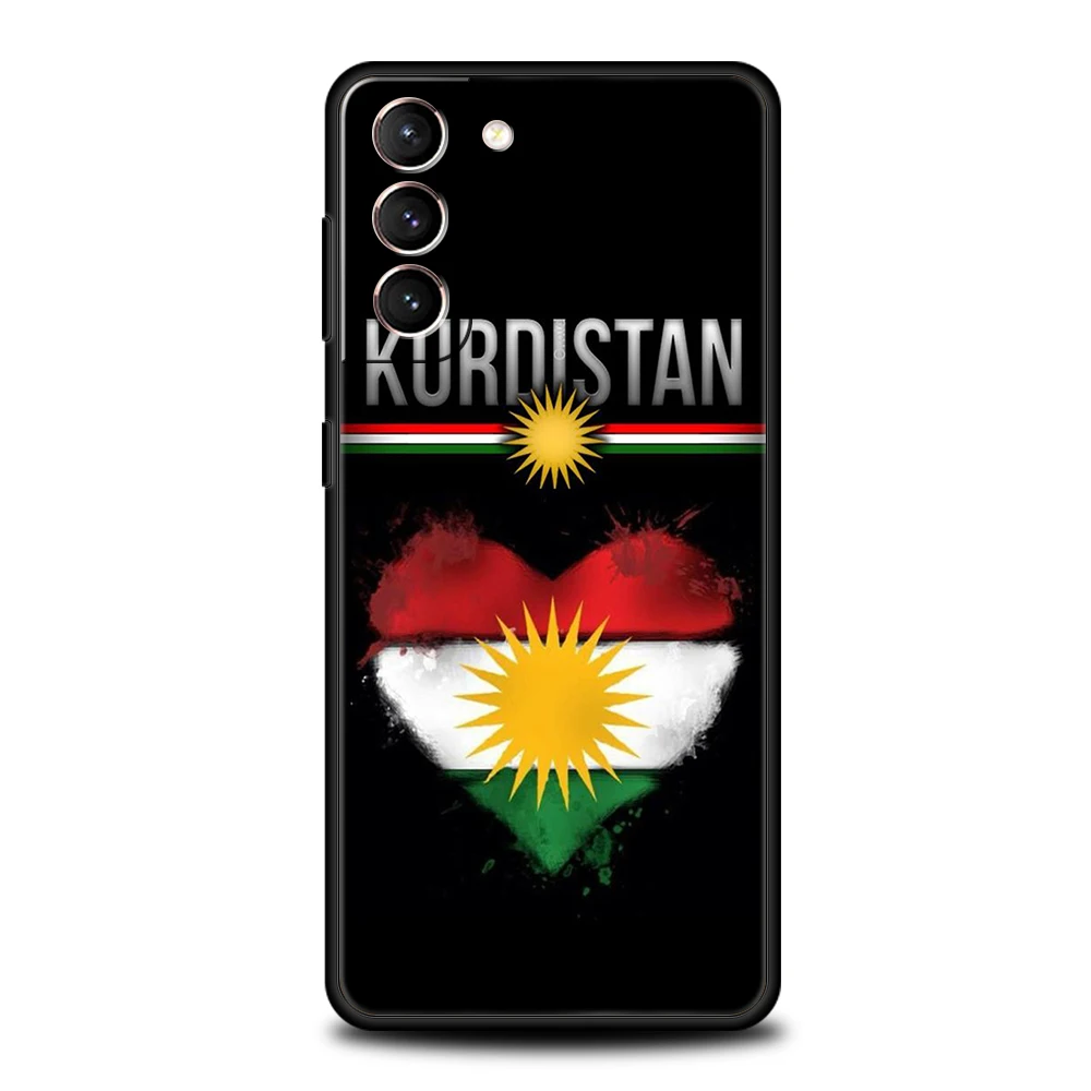 K-Kurdistan Flag Case for Samsung Galaxy S24 S23 S22 S20 S21 FE Ultra S10 S10E S9 S8 Plus 5G Silicone Shockproof Phone Cover Bag