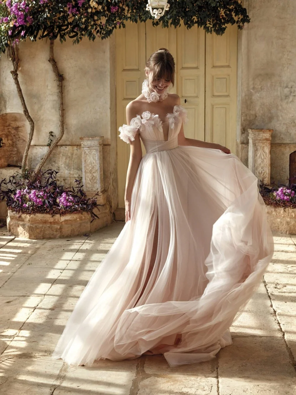 

Graceful Sweetheart Wedding Dress 2025 Elegant 3D Flower Bridal Gown Charming Tulle A-line Floor-length Gown Customized