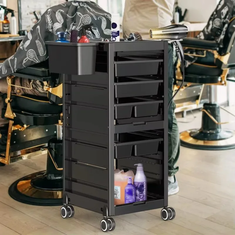 Manicure Salon Beauty Hair Cart Rolling Utility Caddy Mobile SPA Tattoo Hairdresser Barber Tools Storage Trolley with Drawers