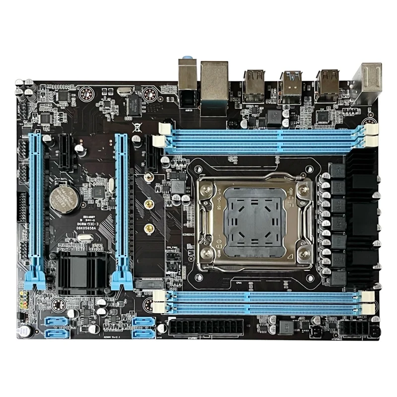 Placa-mãe X79 + cabo SATA + cabo switch + defletor + suporte + graxa térmica suporte 4XDDR3 RAM Gigabit LAN