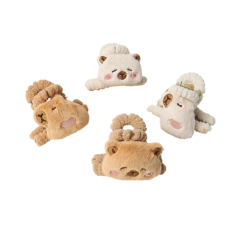 Lindo Animal de dibujos animados Capybara muñeco de peluche pinza para el pelo sombreros de mujer accesorios regalos