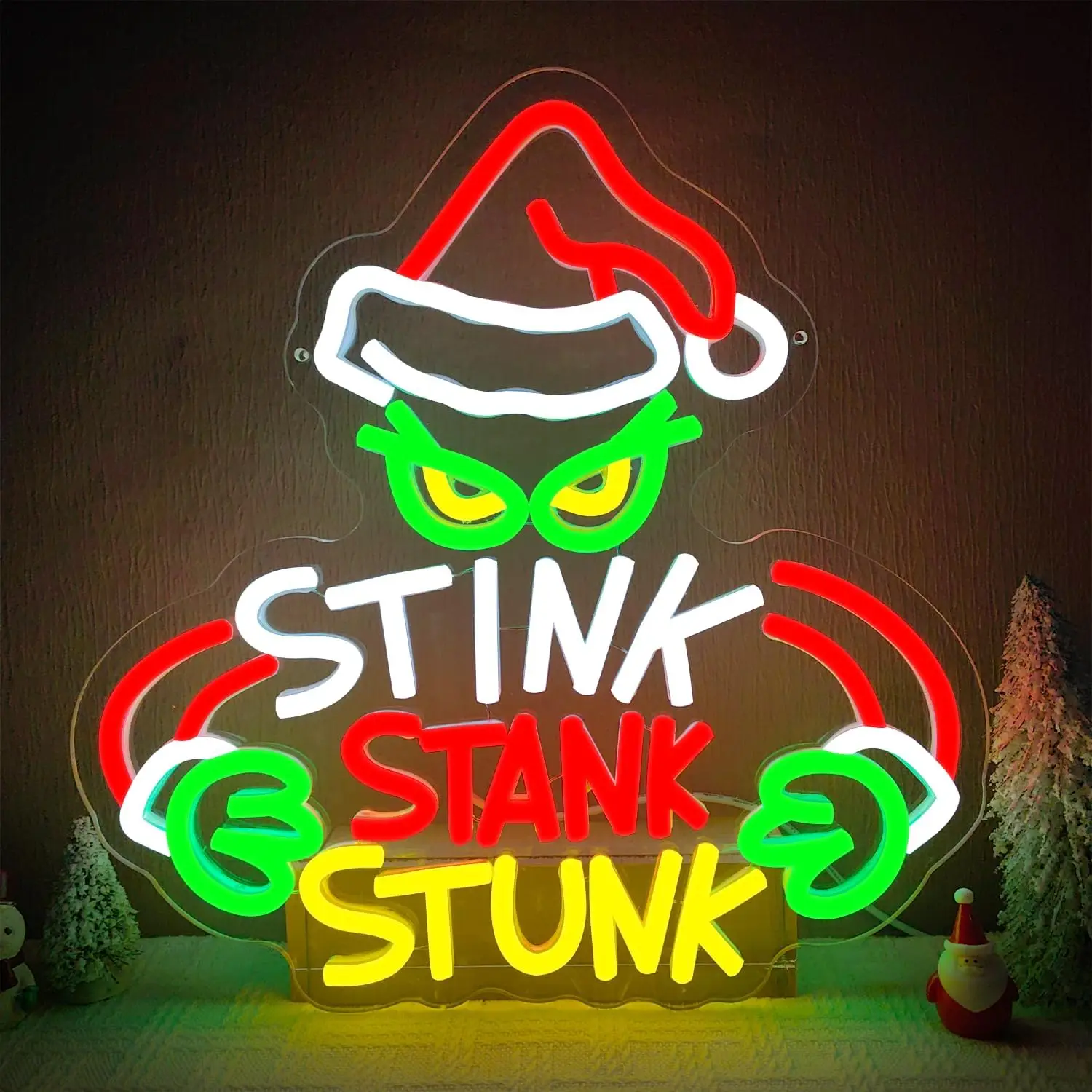 عيد الميلاد النيون تسجيل USB عكس الضوء LED ضوء النيون لغرفة النوم لعبة غرفة رجل الكهف عيد الميلاد حفلة ديكور المنزل هدية عيد الميلاد الخفيفة #1