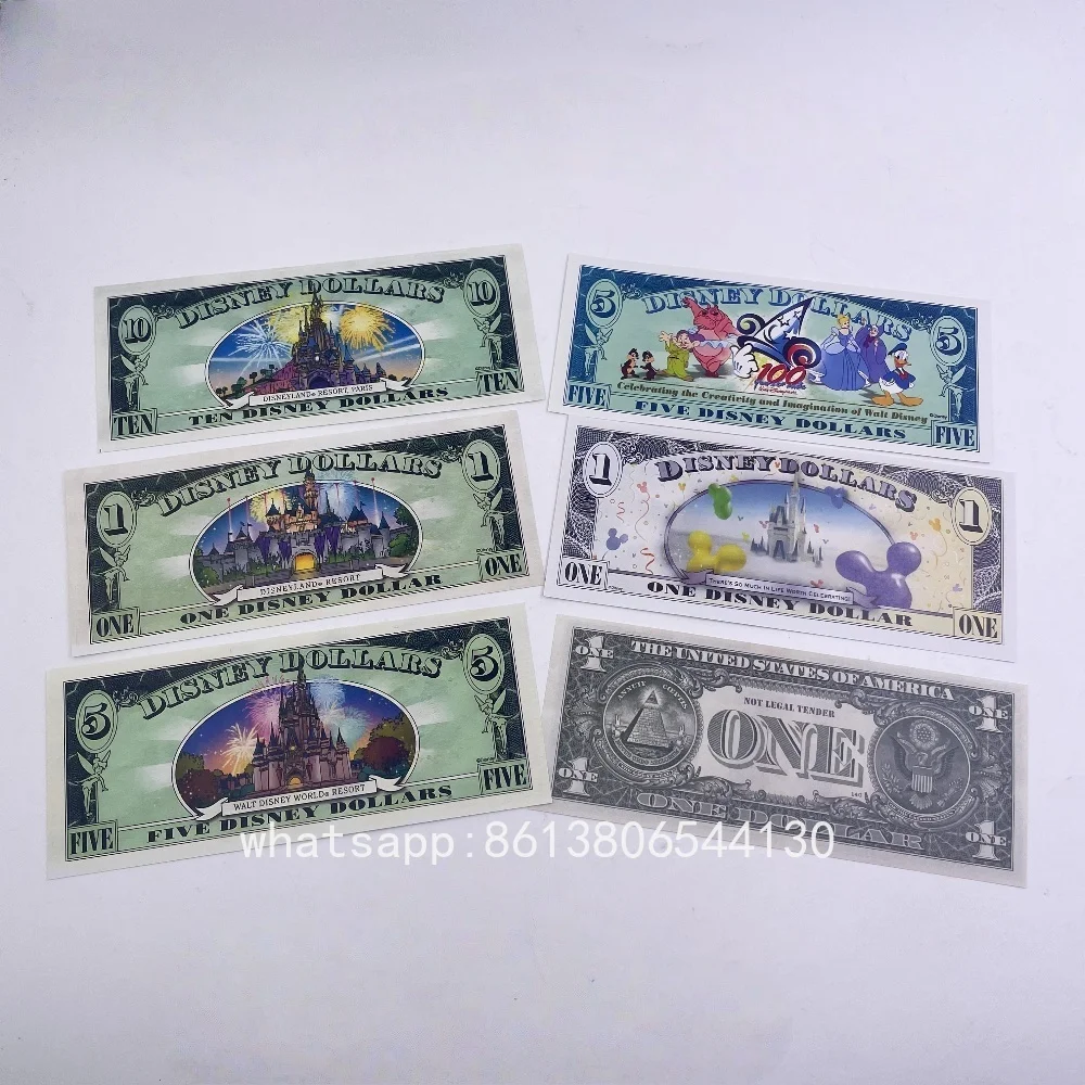 

Горячие продажи бумажных банкнот в долларах Диснея (коллекционные) — дизайн Микки/дональды/Белоснежки | Детский сувенирный набор Рождественский подарок