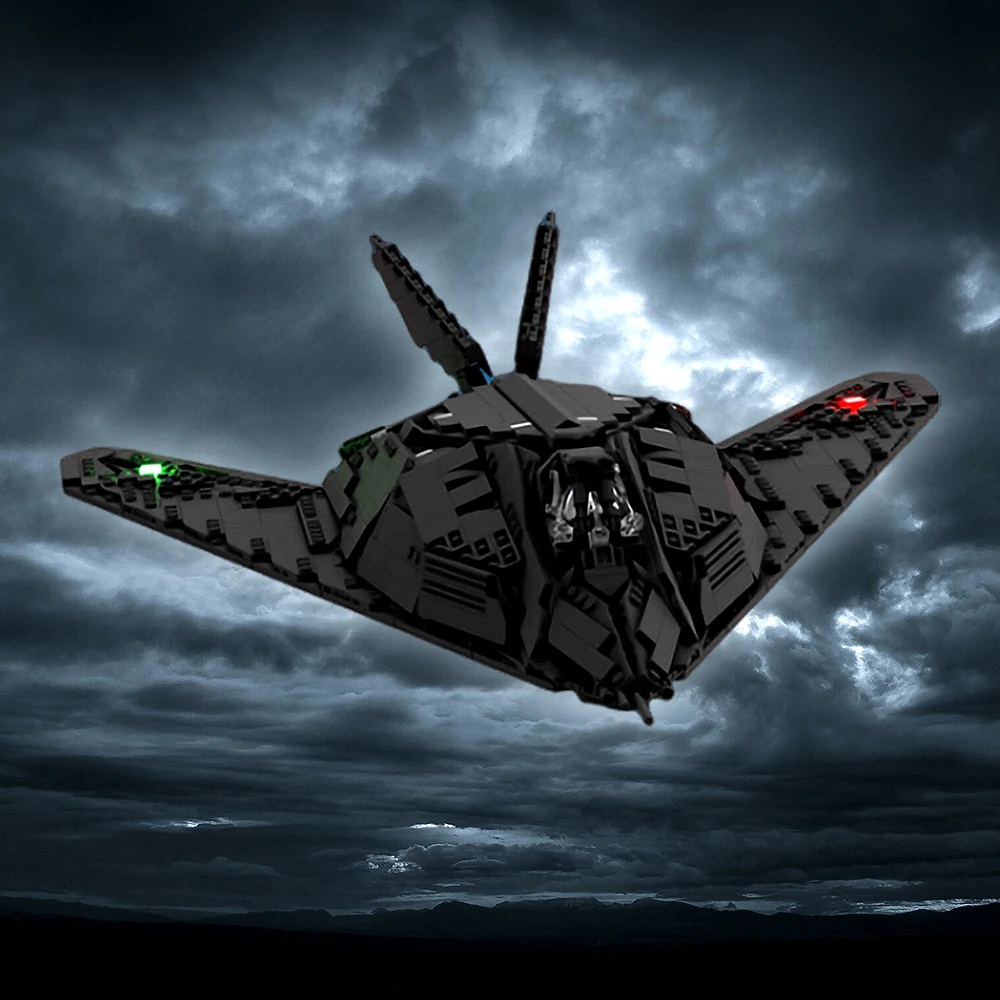 MOC F-117 Nighthawk Stealth Fighters Building Blocks Model Air Force Military Supersonic Bomber Bricks Assemble Toys Kids Gifts