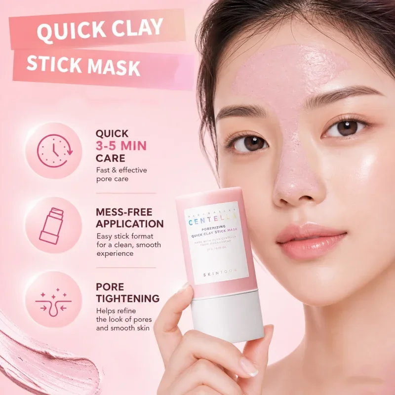 Koreanische Hautpflege Centella Poremizing Quick Clay Stick Maske, Feuchtigkeitsspendende Beruhigende Porenverengende Gesichtsmaske, Gesichtspflegeprodukte – Detail 2