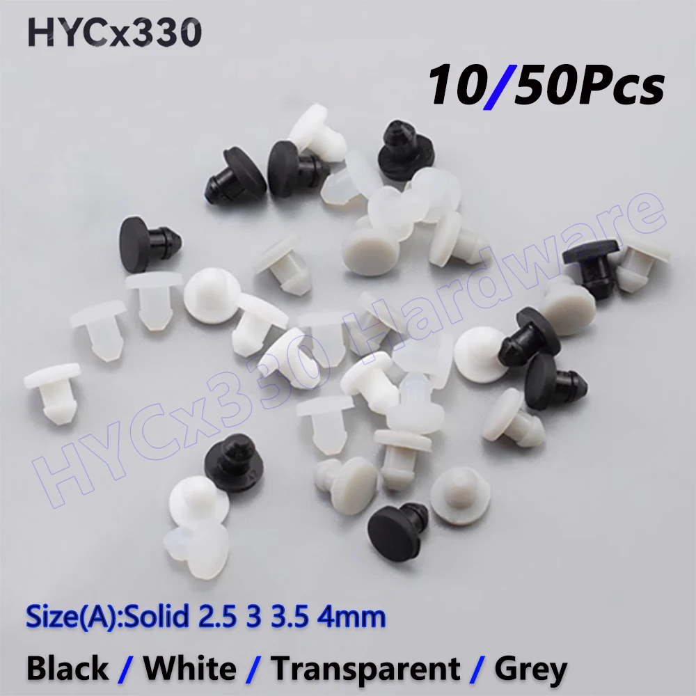 10/50Pcs Solid 2.5 3 3.5 4mm Silicone Rubber Snap-on Dust Plug End Caps Seal Stopper Black/White/Transparent/Grey