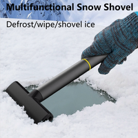 Multifunctional Ice Scraper Snow Removal Car Windshield Window Snow Cleaning Scraping Tool TPU Auto Ice Breaker Snow Shovel