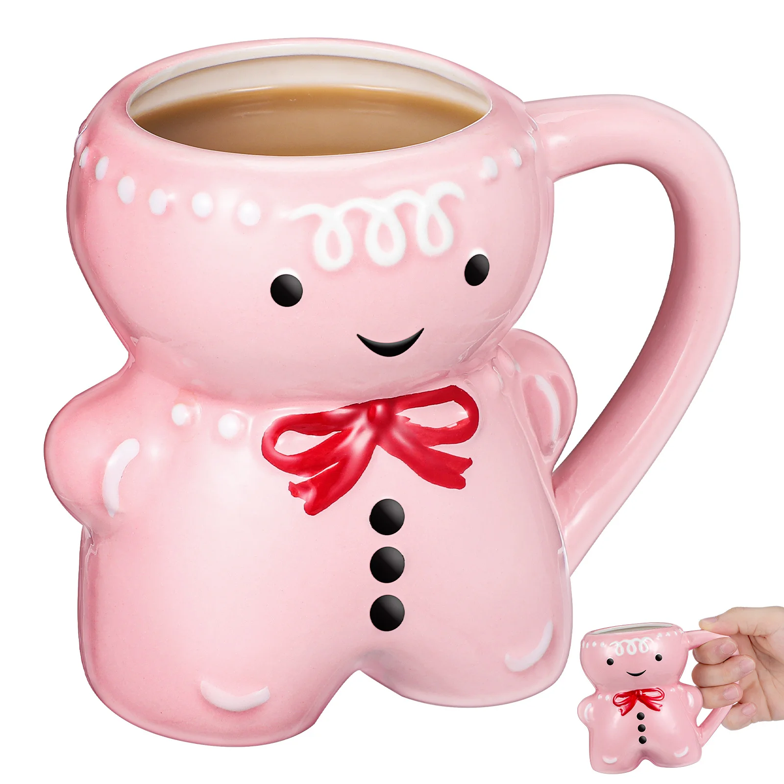 

Christmas Ceramic Gingerbread Man Coffee Cup Large Capacity Milk Mug Xmas Party Favor Gingerbread Mug Christmas Coffee Cup