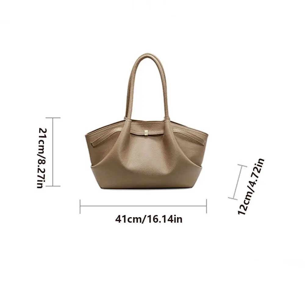 Borsa a tracolla francese di lusso in PU Borsa tote da donna in tinta unita di grande capacità Borsa sotto le ascelle in pelle PU per uso quotidiano