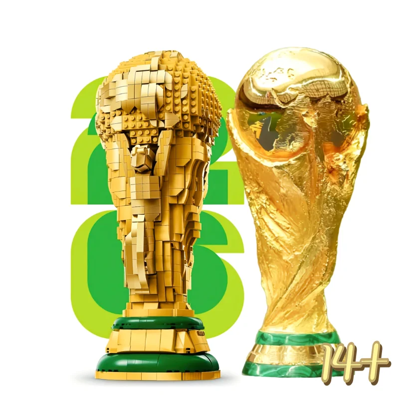 Nouveau modèle de trophée de football DIY 43020 à assembler, collectionnable, jouet de bureau pour fête d'anniversaire, cadeau pour enfants garçons, décoration de la maison 2026