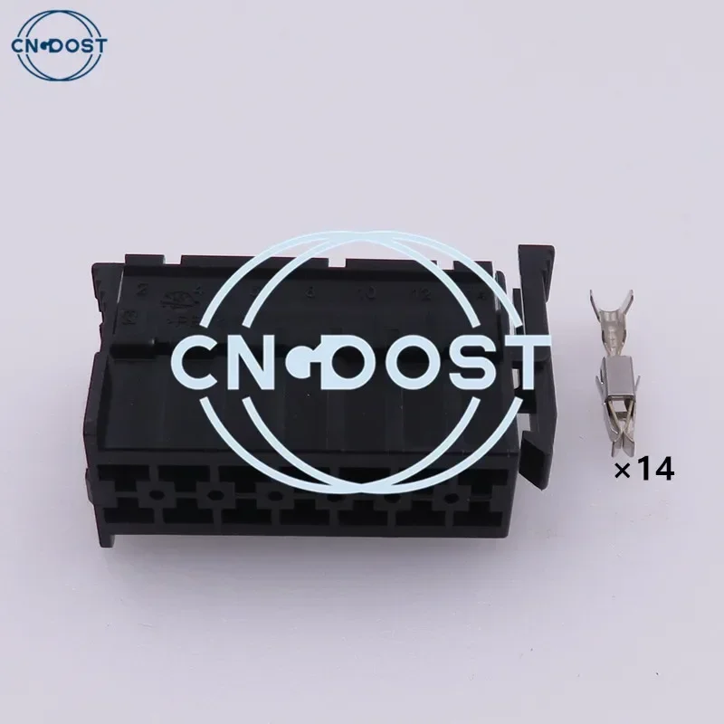 

1 Set 14 Way 929504-5 Automotive Socket Electrical Cable Harness Connector With Terminals AC Assembly For VW Audi
