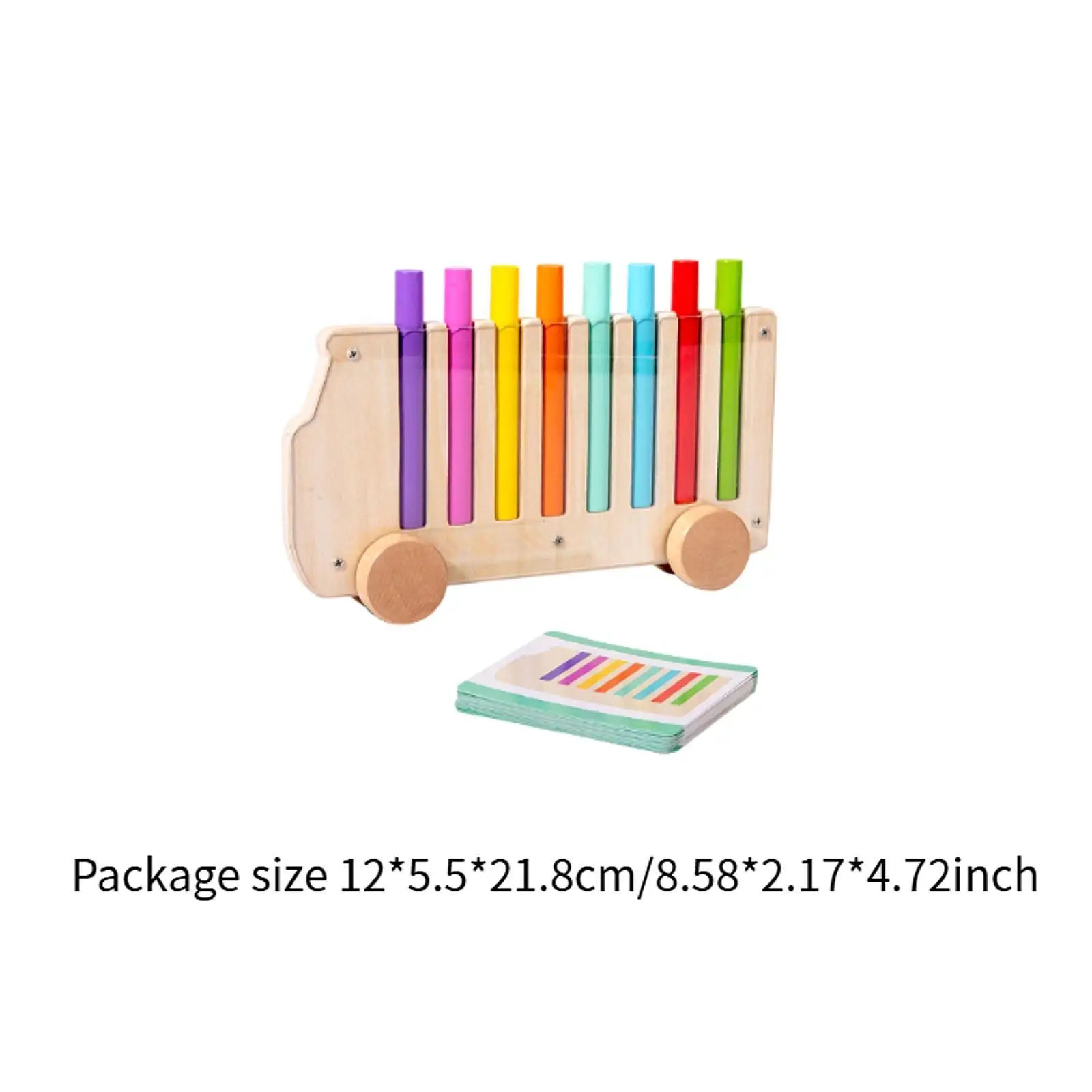 Bus in legno Stick-inserto Gioco Matematica Giocattoli educativi Bomboniera Gioco di abbinamento colori Giocattolo per asilo Soggiorno Casa Bambini