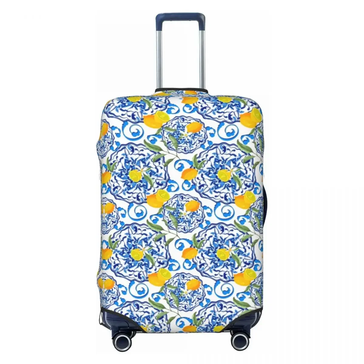 

Custom citrus,mosaic Background ,Mediterranean Style,lemon Fruit Luggage Cover Protector Dust Proof Travel Suitcase Covers