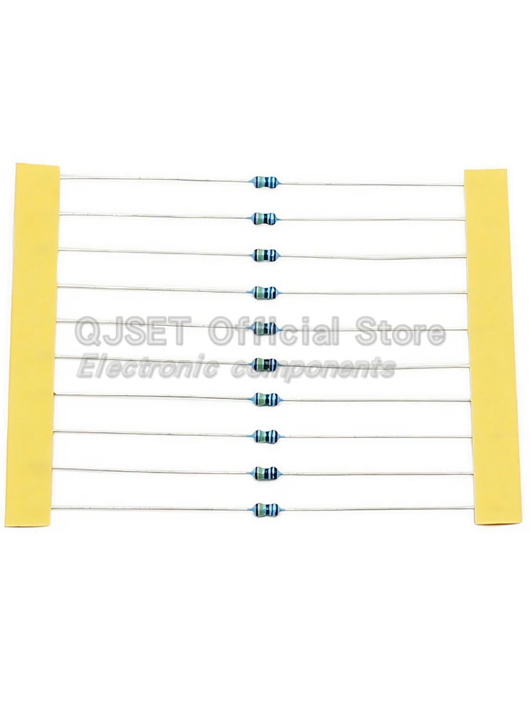 100 pièces 1/6W résistances à Film métallique 1/8W 1% 0.125W 10 100 200 220 330 470 Ohm 4.7K 1K 2.2K 10K 47K 200k 220k 510k 100k 470K 1M Ohms