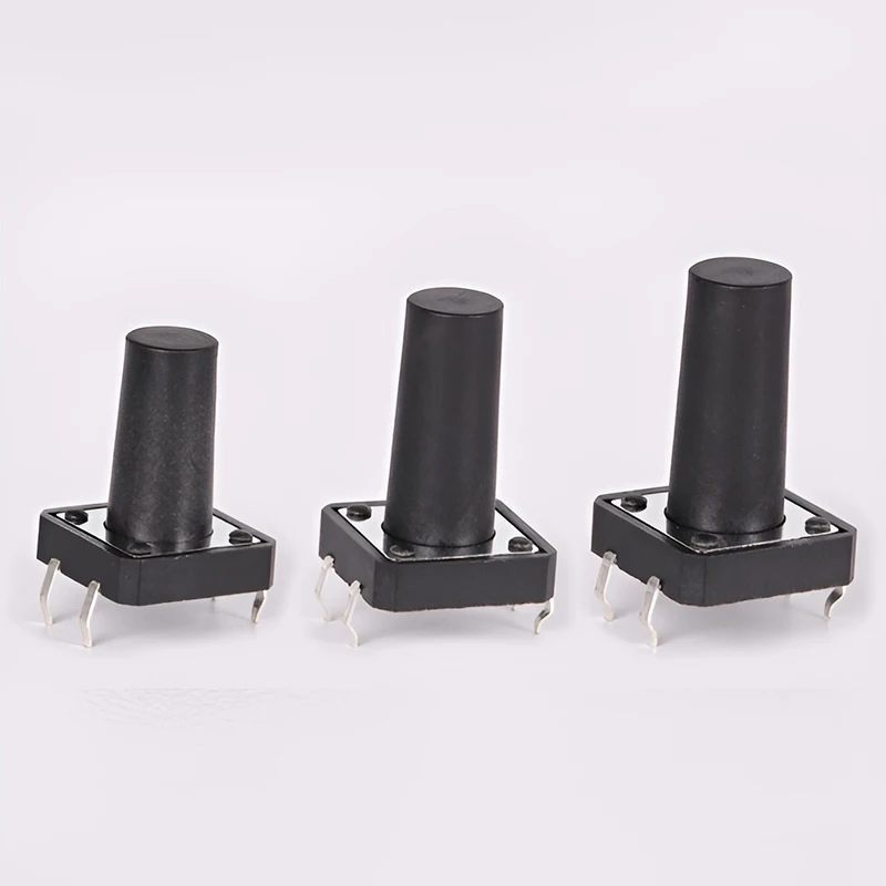 10 Stück Steck-Taktschalter 12*12 Griffhöhe 8,0mm 4-Pin 50mA DC 12V 12x12 Selbstrückstellender Elektronischer Drucktastenschalter – Detail 2