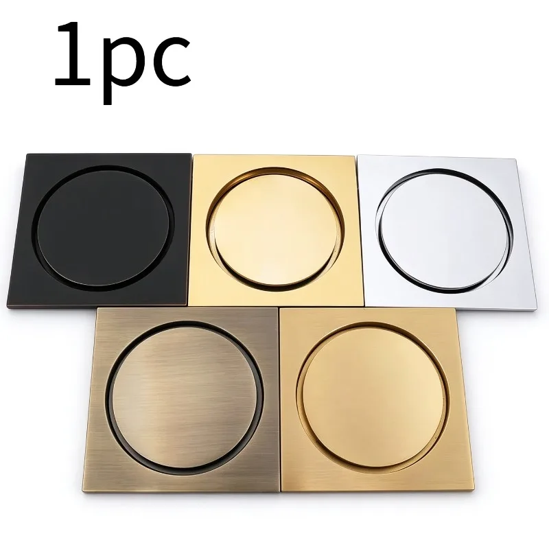 10x10cm   Floor Drain Brass Square Pop-up Floor Drain Floor Cover Shower Room Push Down Deodorant Bathtub Shower Drain
