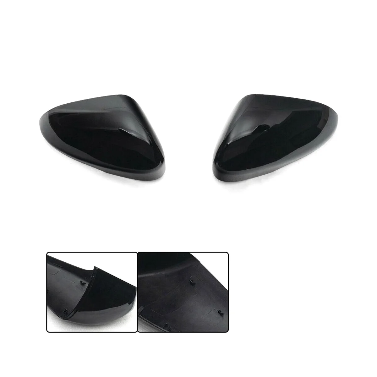 Car Bright Black Reversing Mirror Cover Rearview Mirror Shell Cover for Ford US Standard Mondeo Fusion 2013-2021