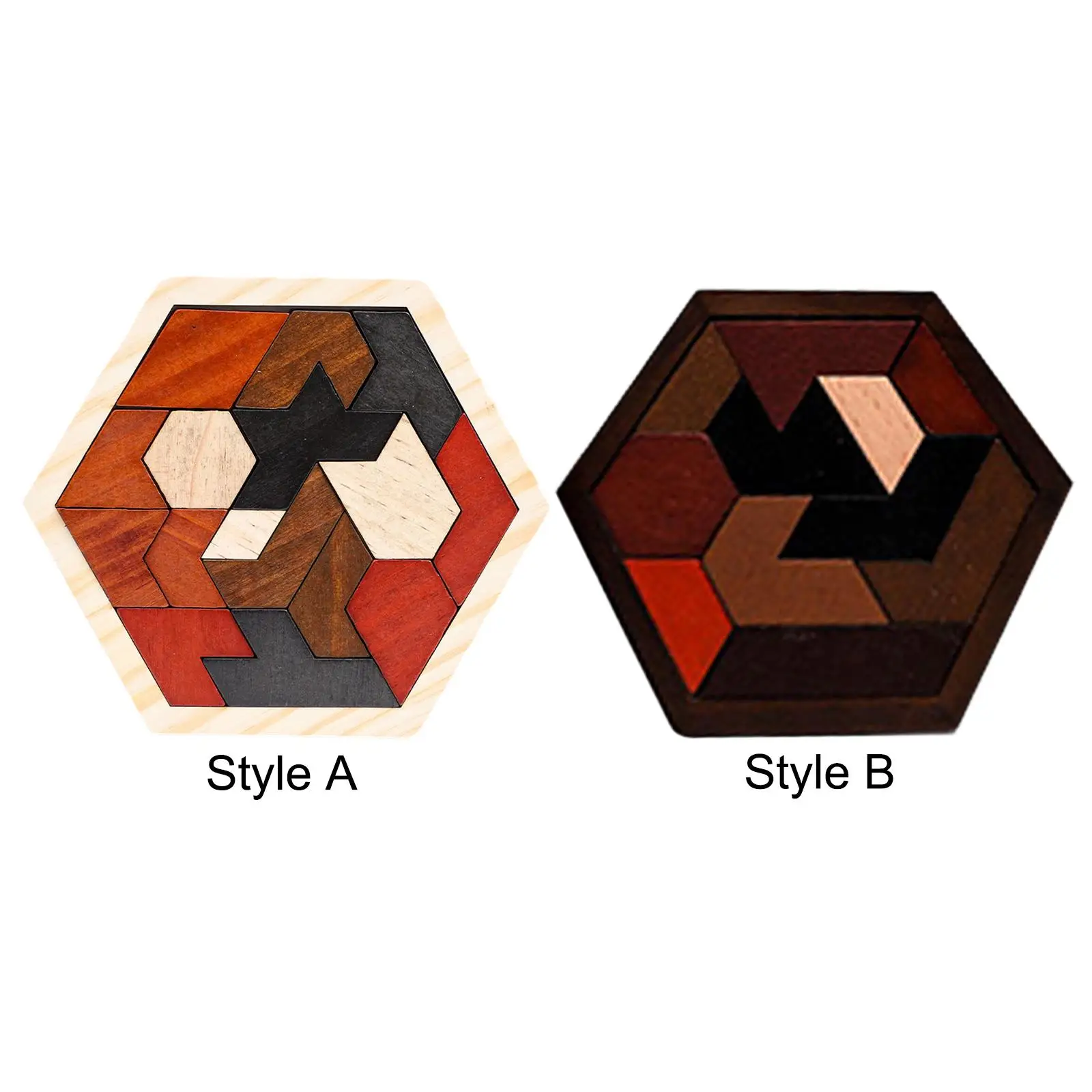 

Wooden Block Puzzle Color Perception Logical Mind Puzzle Geometric Tangram Jigsaw for Kids Adults Preschool Boys Girls Children