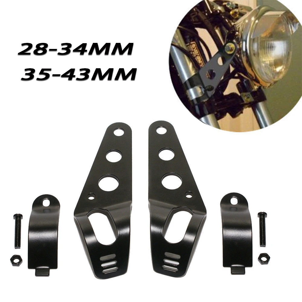 

28-34mm 35-43mm Universal Motorcycle Headlight Mount Bracket Fork Ear Chopper Headlamp Holder Clamp Adjustable Motor Fork Mount