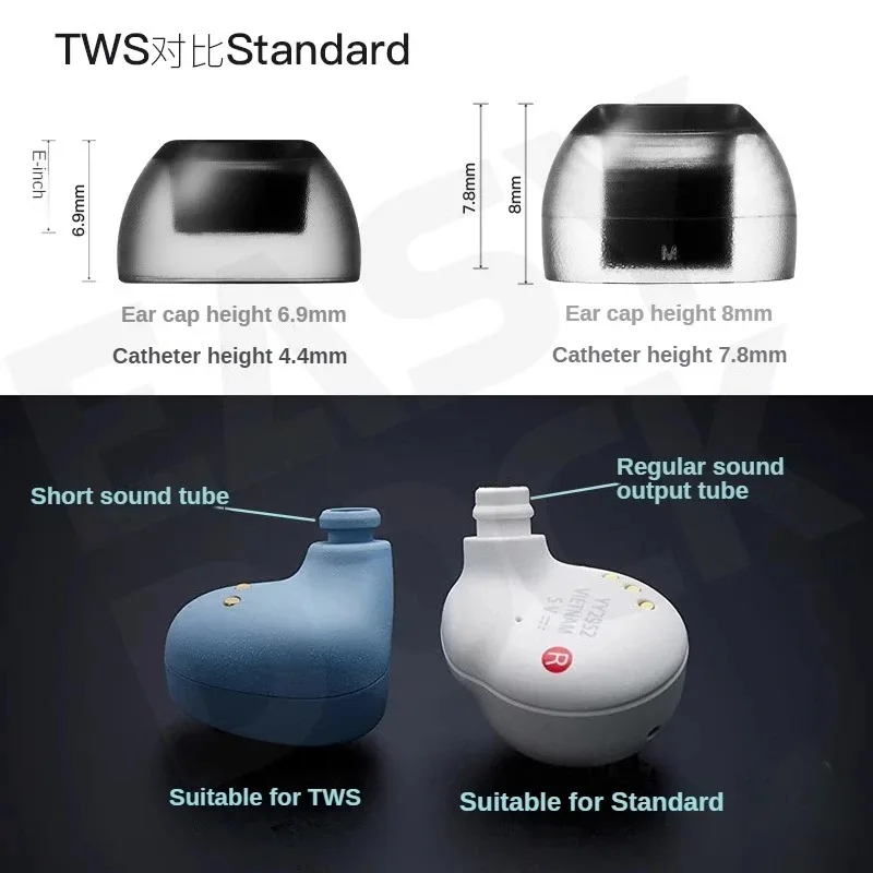 AZLA Crystal Standard Earbud Tips Eartips for SE846 t9ie wf1000xm4 A4000 ie900 SednaEarfit Crystal Standard with 2.5-3.5mm