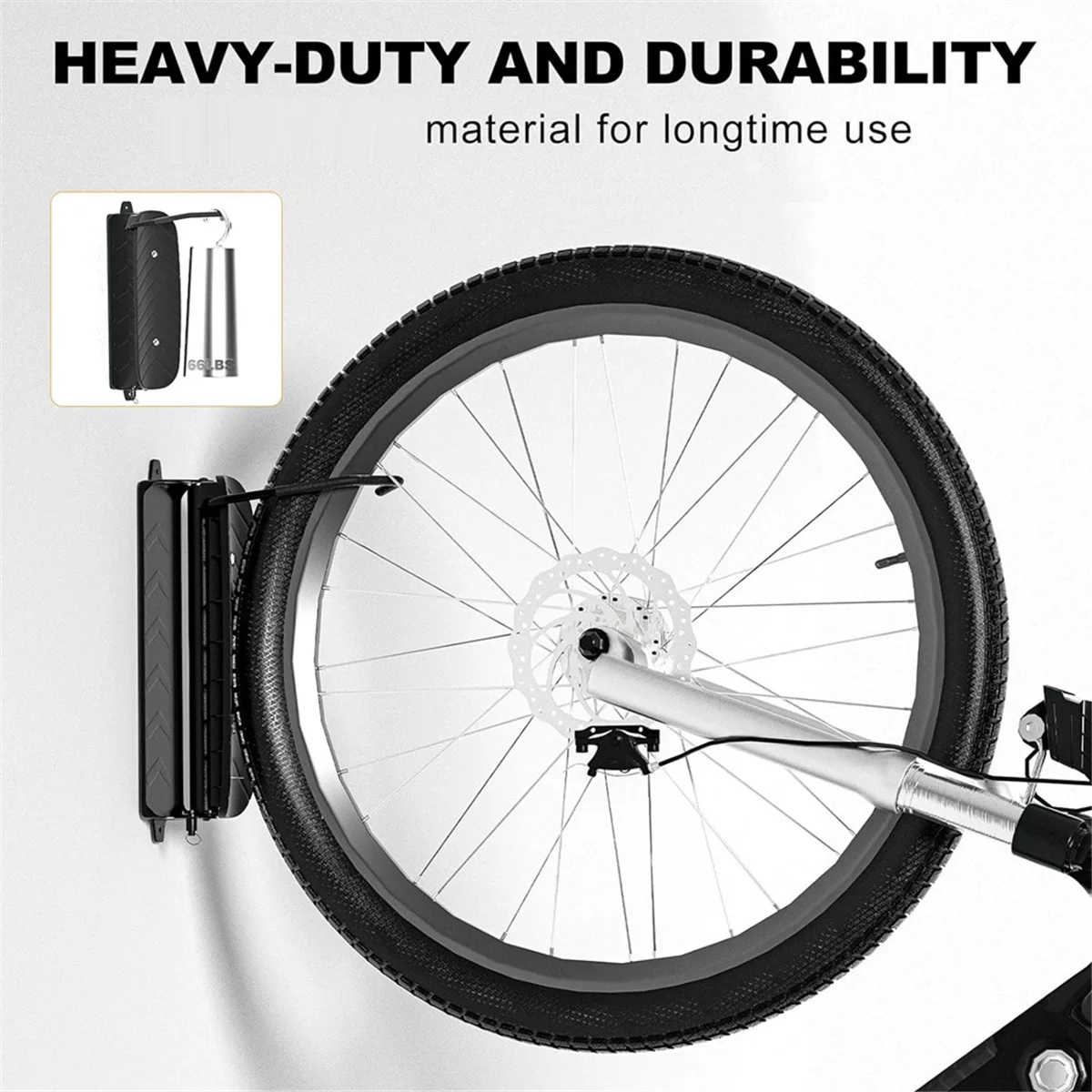 SLQZT 1 PACK Suporte de parede giratório para bicicleta, suporte de parede vertical para bicicleta, cabides para garagem, mountain bike, suporte de parede para bicicleta