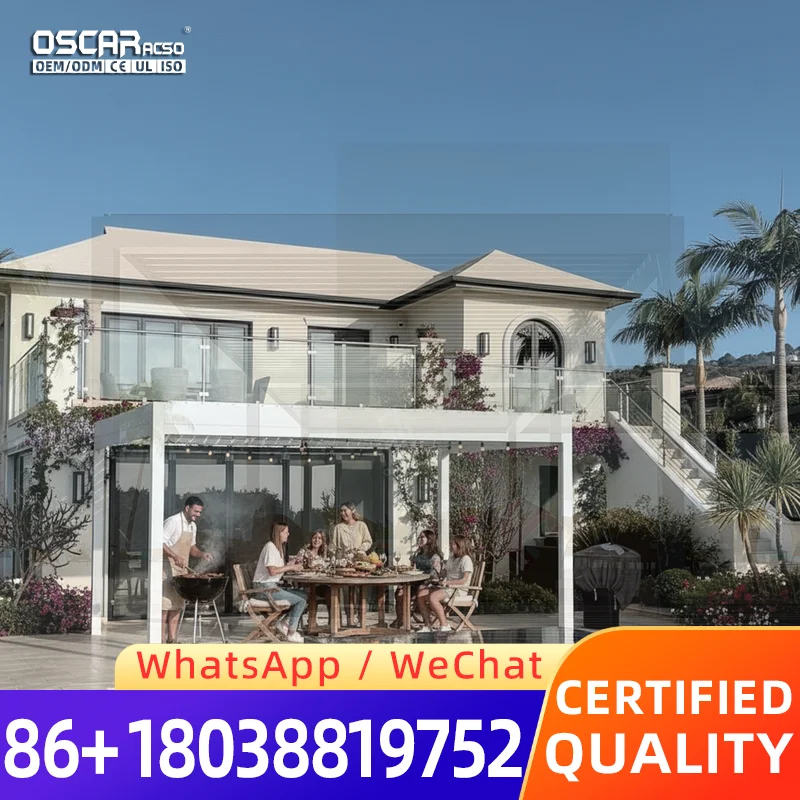 Motorized Louvered Canopy Outdoor Aluminum Bioclimatic Pergola for Patio Balcony in Factory Use pergola