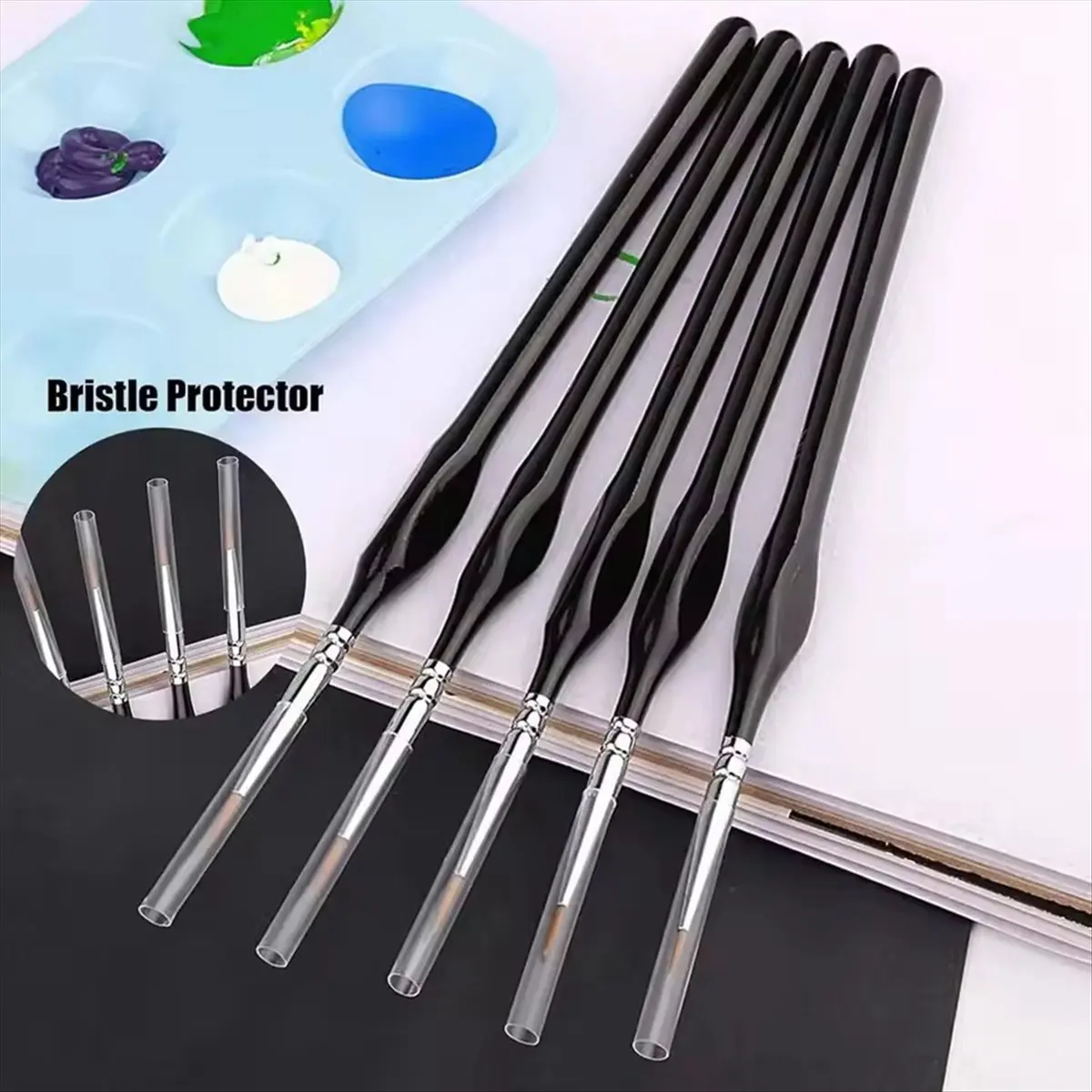 Reliable- Ultra-Fine Line Brush Set for Acrylic Watercolor Drawing Nylon Hook Pen Fine Point Oil Painting Tools Kit White