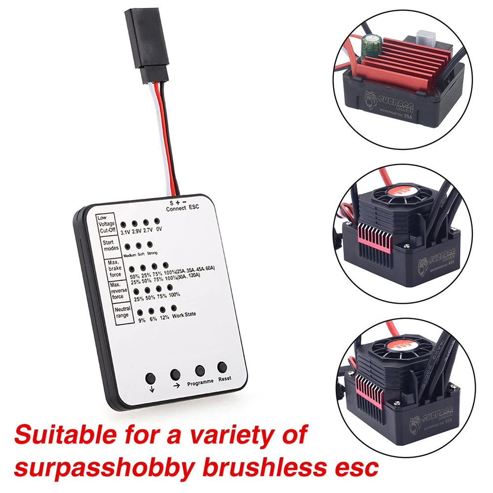 Rc lcd led programmeerkaart voor raket turbo ts160 v2 160a hobbywing xerun ezrun quirun overtreft 120a 80a 60a 45a esc instelling