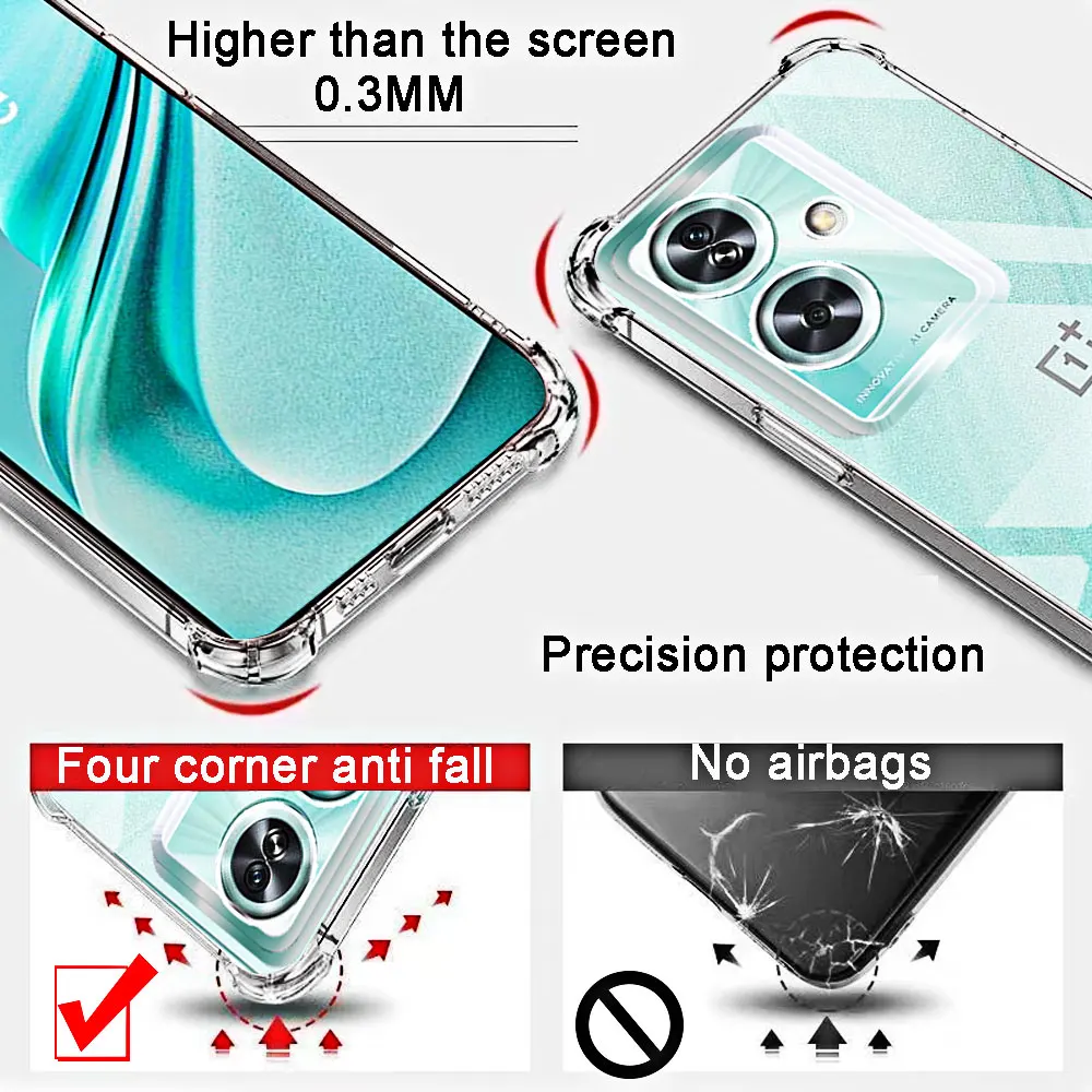 Shockproof Clear Soft Back Case for Oneplus Nord N30 SE N20 N300 N200 N100 Phone Case Soft TPU Plain Cover Ce 3 2 Lite 5G 2t 2