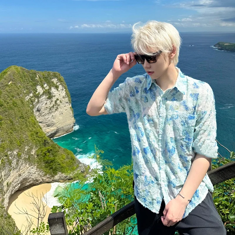 

Casual Men's ort Sve irt Summer Vaion Sle Loose Fit Breathable f Sve Men's Faionable Top Sun Protection