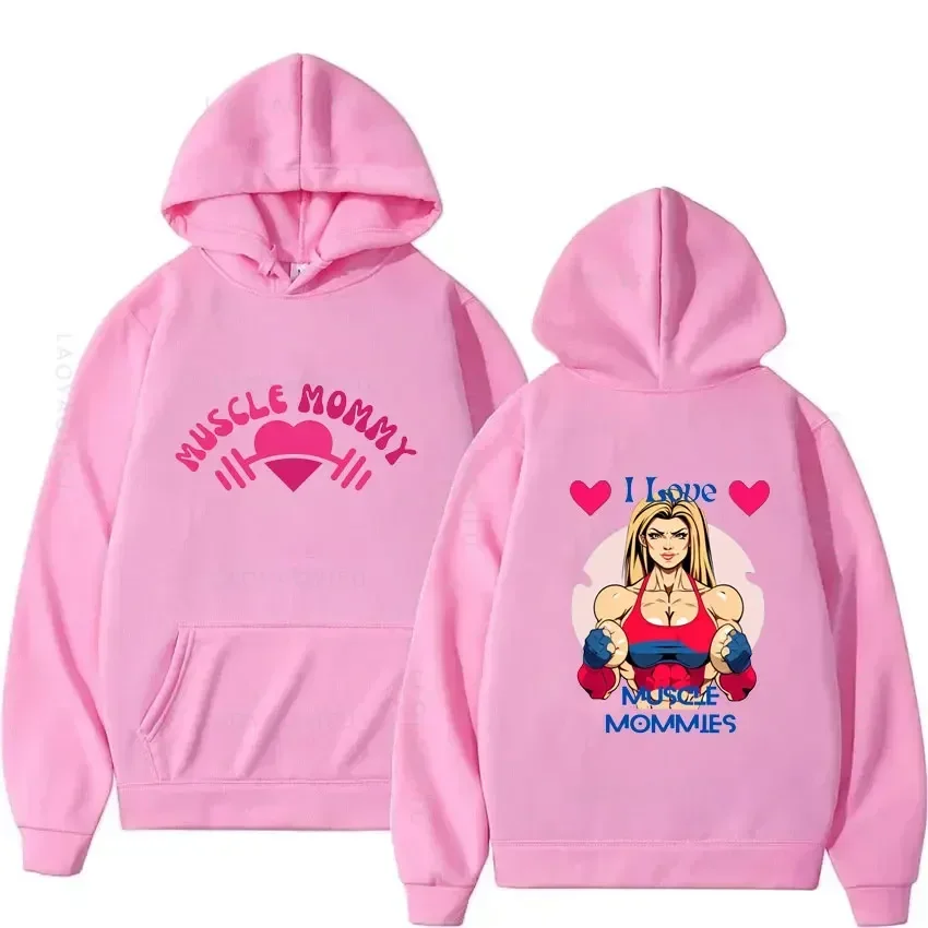 

Muscle Mommy Theme Women's Clothing Hooded Sweatshirt Hoodies Hoodie Pullovers Graphic Sweatshirts Essentials Autumn Hoody Shirt