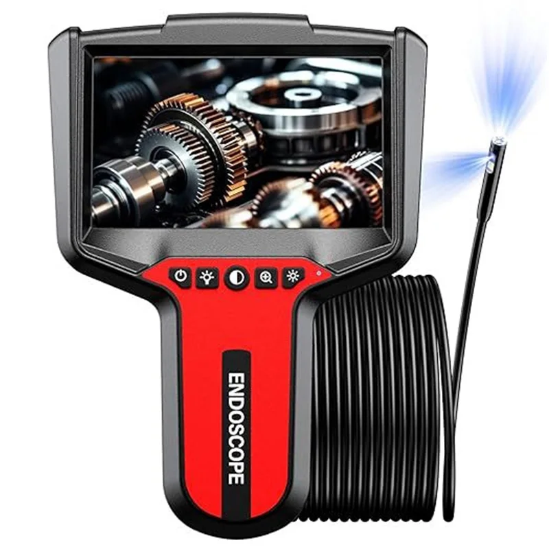 5‘’ IPS Screen Portable handheld 8MM HD1080P Endoscope Video Camera Single Lens Car Pipe Sewer Inspection Borescope Waterproof