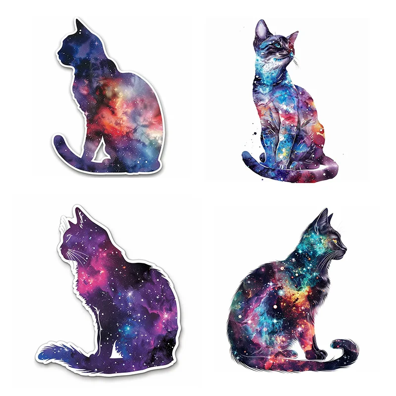 

KT78# Wall Sticker Galaxy Cat Weatherproof Outdoor Vinyl Decal Bright Wall for Home, Cabinet, Door,Toilet