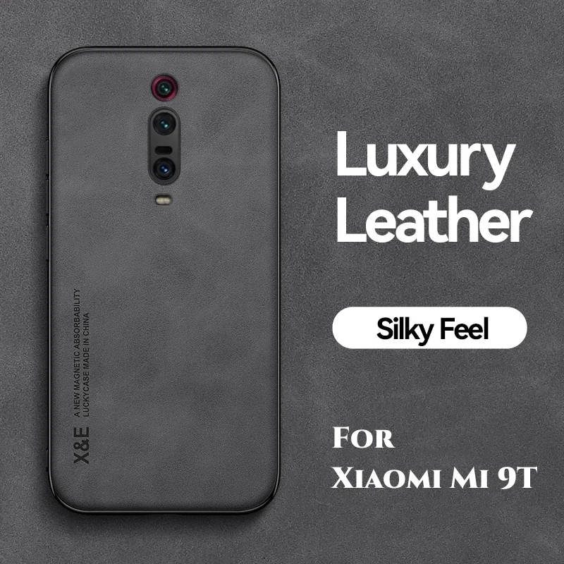 Leather Case For Xiaomi Mi 9T Mi9T Pro ShockProof Magnet Support Matte Fabric Fur Soft Silicone Frame Back Back Cover Funda Case