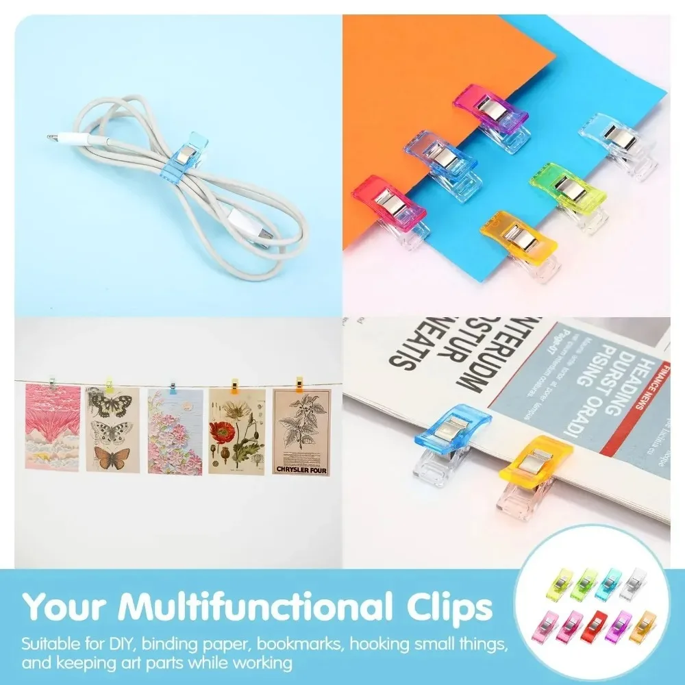 Sewing Clips Colorful Clips Polyvalent Plastic Crafts Crochet Knitting Safety Clothing Color Binding Clips