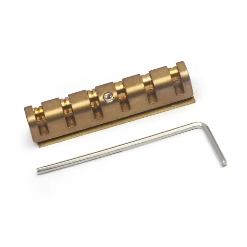 652F 6 String Guitar Nut Height Adjustable Brass Roller Nut Split Regulation Parts for Electric, Acoustics Guitar Enduring