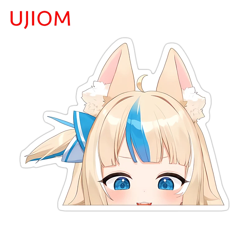 UJIOM Cute FuwaMoco Peeking Wall Sticker Laptop Creative Computer Cooler Host Decal Occlusion Scratch Wall Decor Accessories