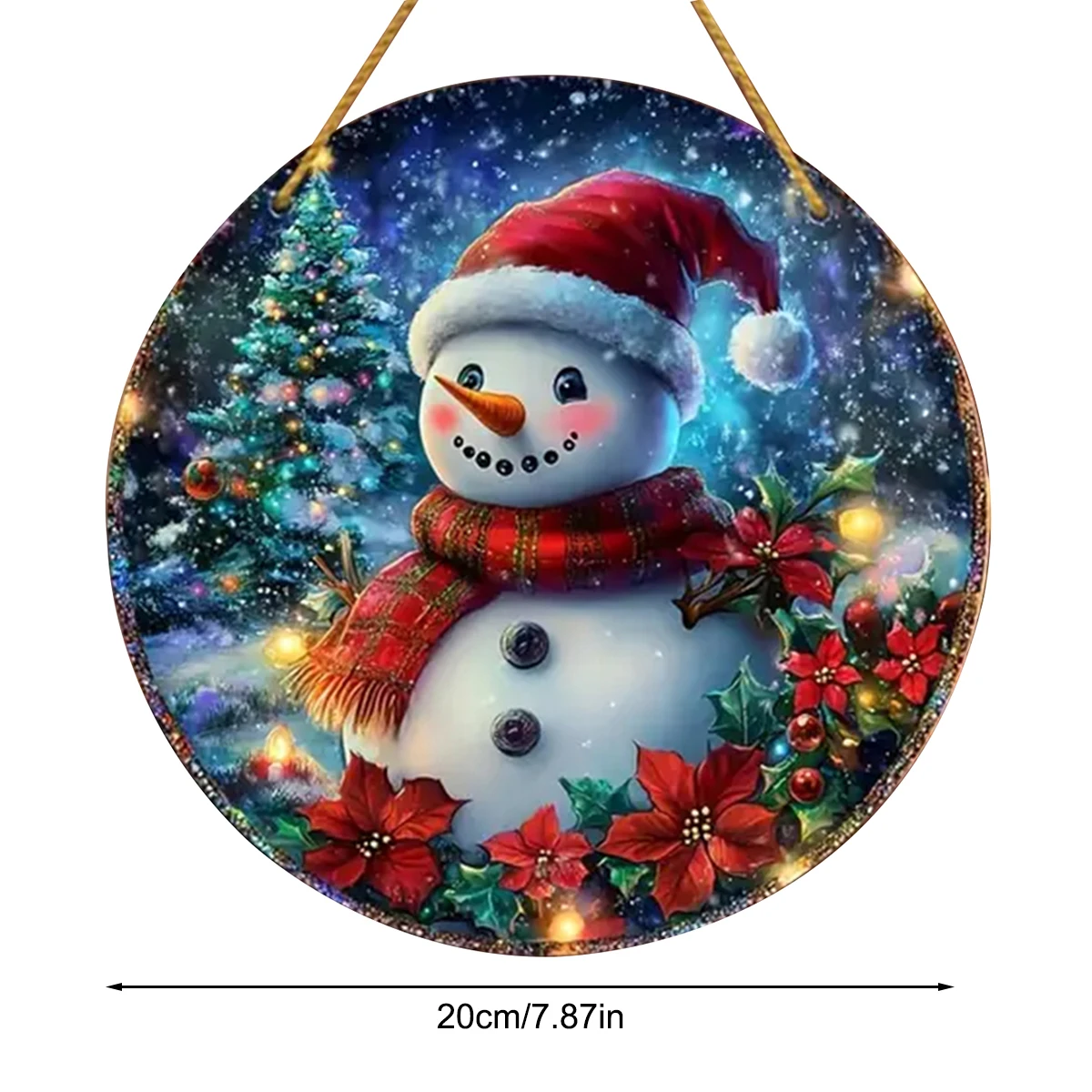 Merry Christmas Red Santa Claus Berry Cake Snowflake Jungle Xmas Wood Porch Wreath Hanging Print Sign Painting Home Fence image 6
