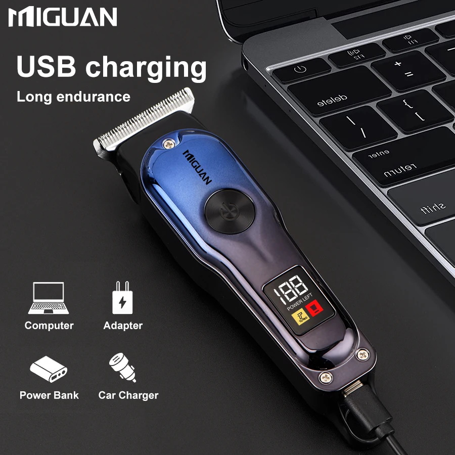 ماكينة قص الشعر المحمولة وسريعة الشحن USB للشحن السريع وجيب صغير الحجم للرجال - سهلة العناية بالشعر والجسم مع