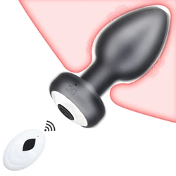 Silicone Anal Plug Set Vibrator Silicone Anal Training Kit Remote Control 10 Vibration Prostate Massager Adult Sex Toy and Games