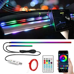 USB LED Car Ambient Lights App Remote Control Neon Light RGB Car Interior Decoration Acrylic Strips Atmosphere Lamp 64 Colors