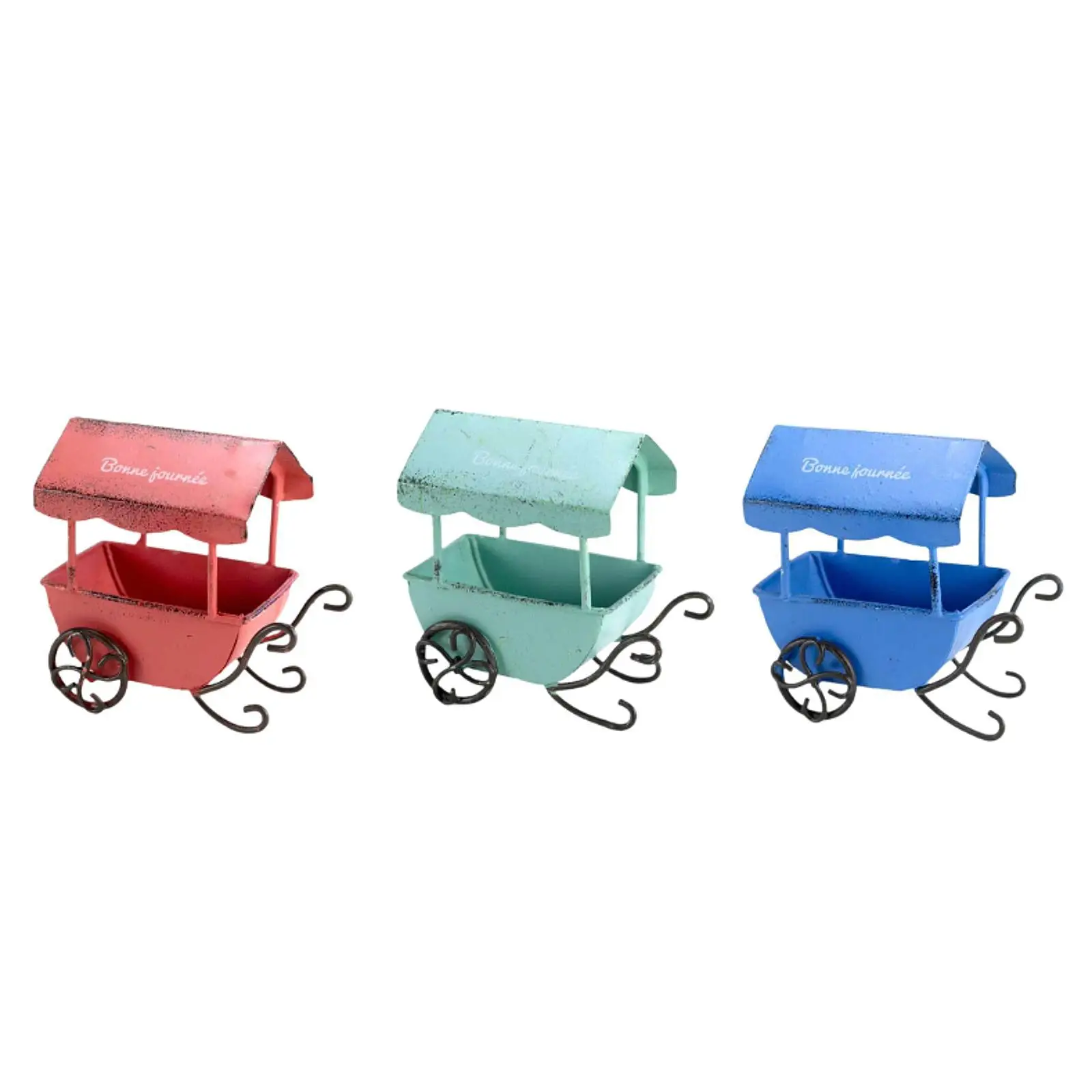 Kitchen Caddy Iron Ornament Gifts Decorative Photo Prop Tabletop Wheelbarrow