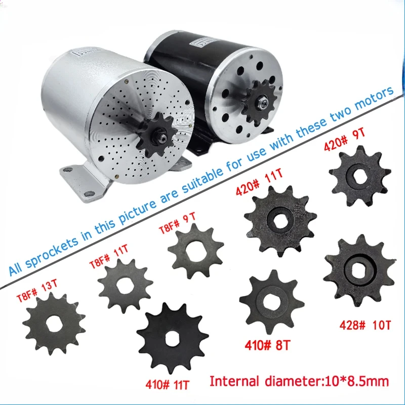 Small Chain Wheel Electric Bicycle Scooter Gear  8T 9T 10T 11T 25H T8F 410 420 428 Suitable for MY1020 BM1109 ZY1020 Motor