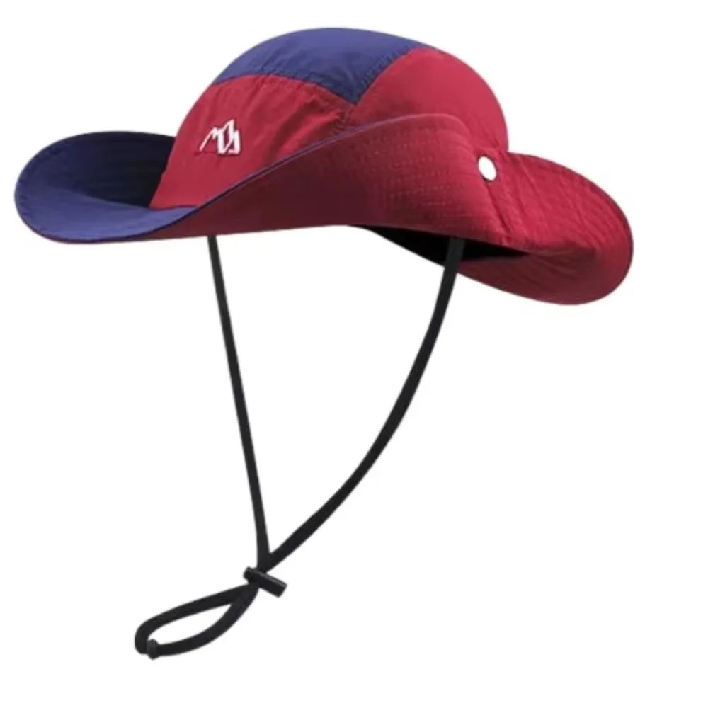 

Polyester Contrasting Color Bucket Hats Adjustable Quick Drying Color Matching Mountaineering Caps UV Protection Breathable