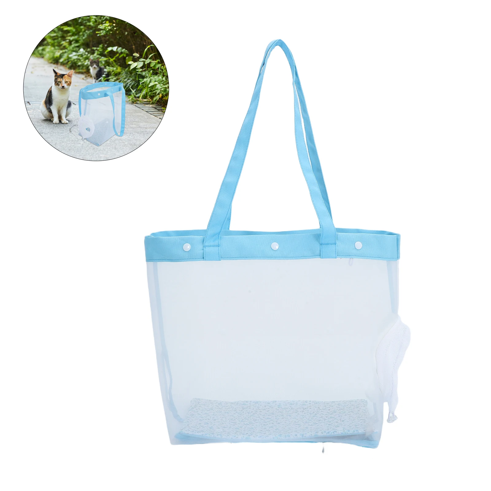 

Breathable Mesh Cat Carrier Tote 35x32x18cm Portable Transparent Pet Bag for Outdoor Adventures Daily Walks Vet Visits Small
